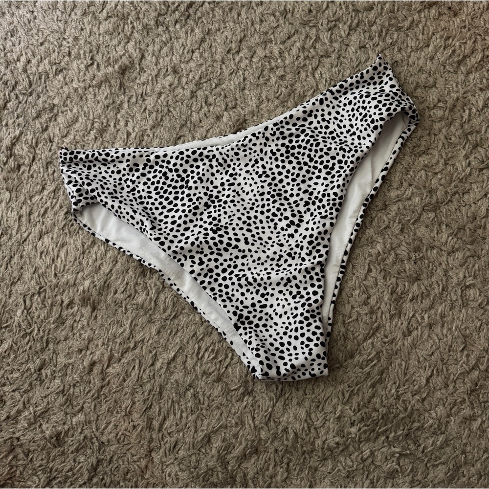 SHEIN Black and White Polka Dot Bikini Bottoms